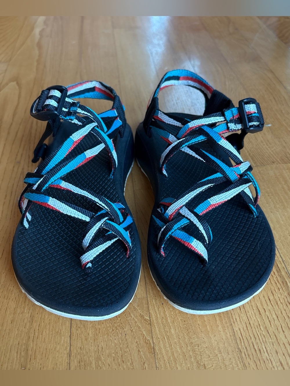 Chaco Z/Cloud X2 Sport Sandals Point Teal Black White Arch Hiking Womens Sz 7